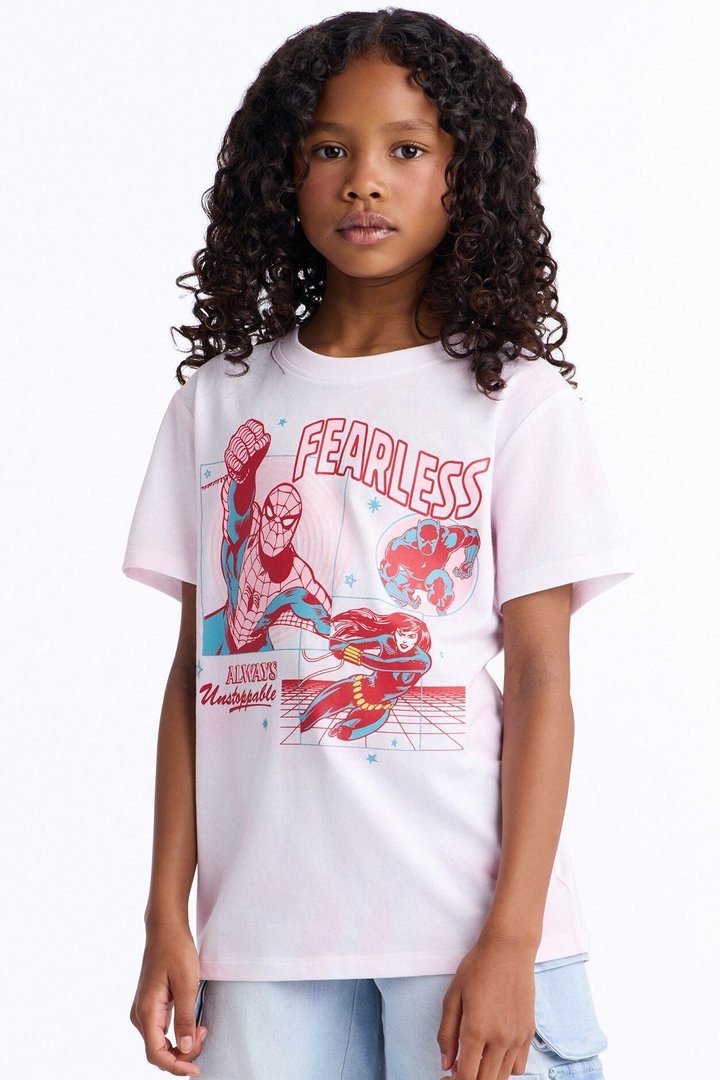 Mini Spiderman Fearless Short Sleeve Tee - Pink