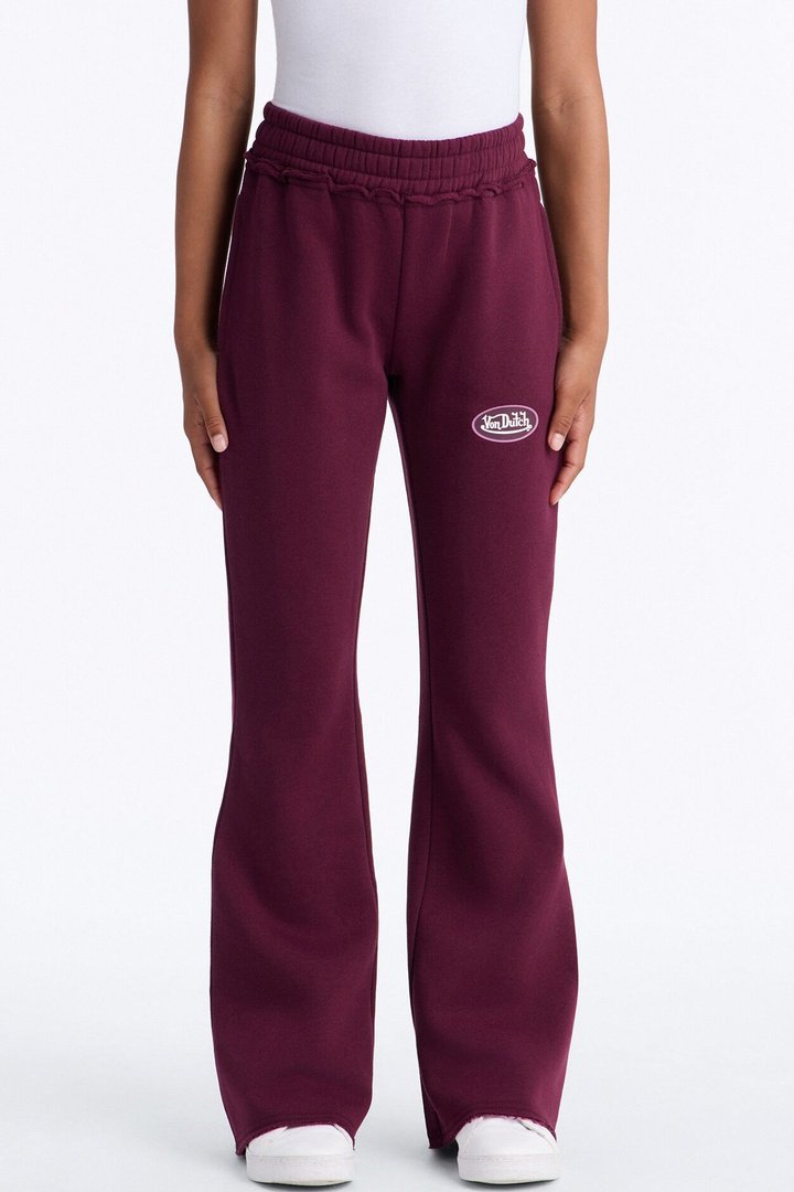 Mini Von Dutch Night Drive Flare Pants - Burgundy