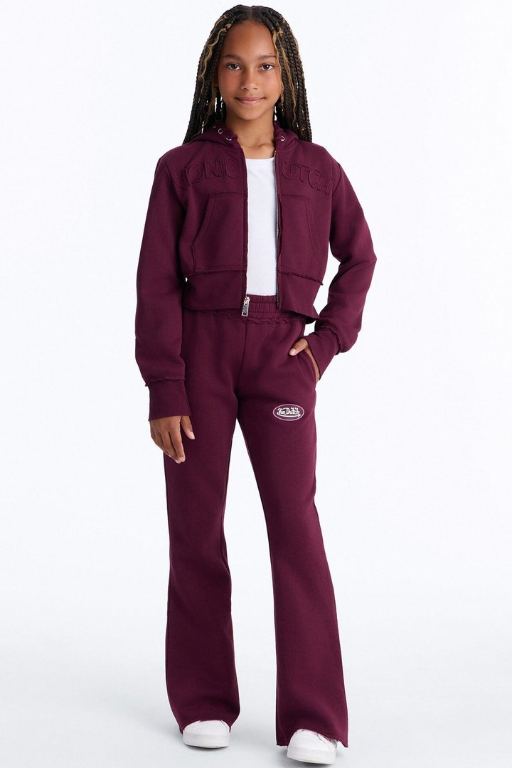 Mini Von Dutch Night Drive Flare Pants - Burgundy