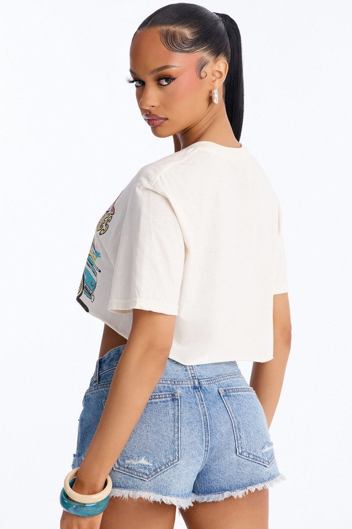 Summer Vibes Forever Cropped Tee - Off White