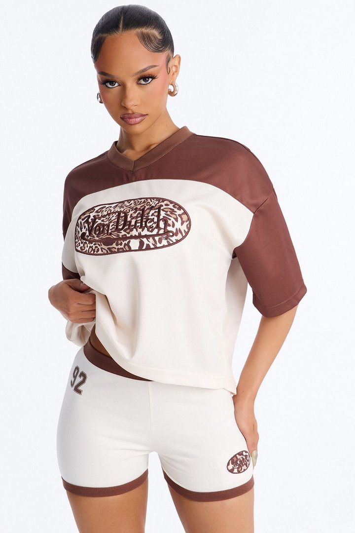Von Dutch 92 V-Neck Shirt - Cream/combo