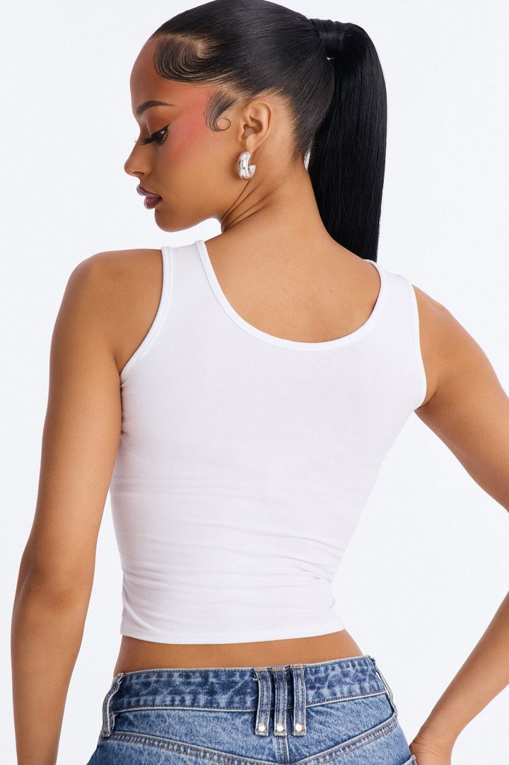 Ford Bronco Crop Tank - White