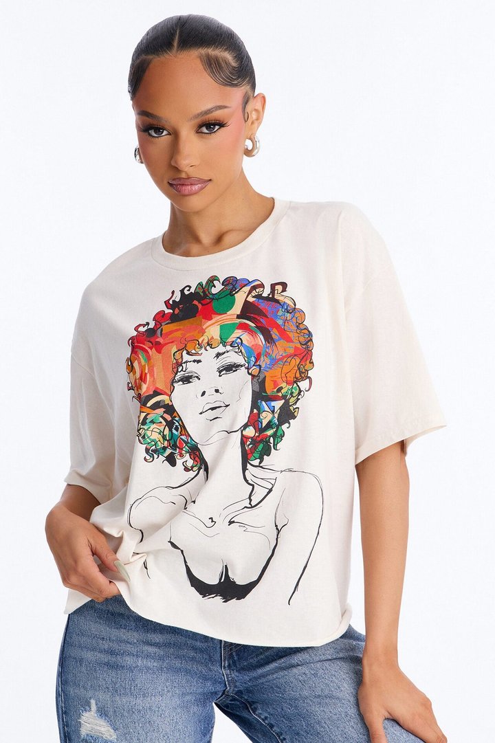 Empowered Women Oversized Tee - Off White