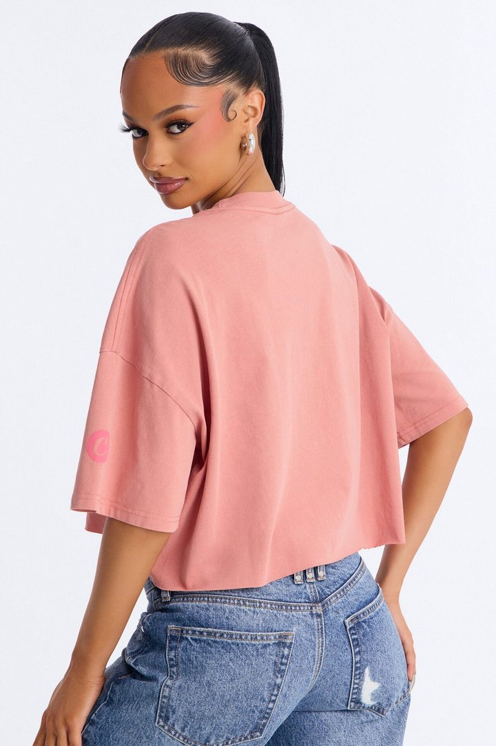 Cookies Cropped Girly Tee - Pink