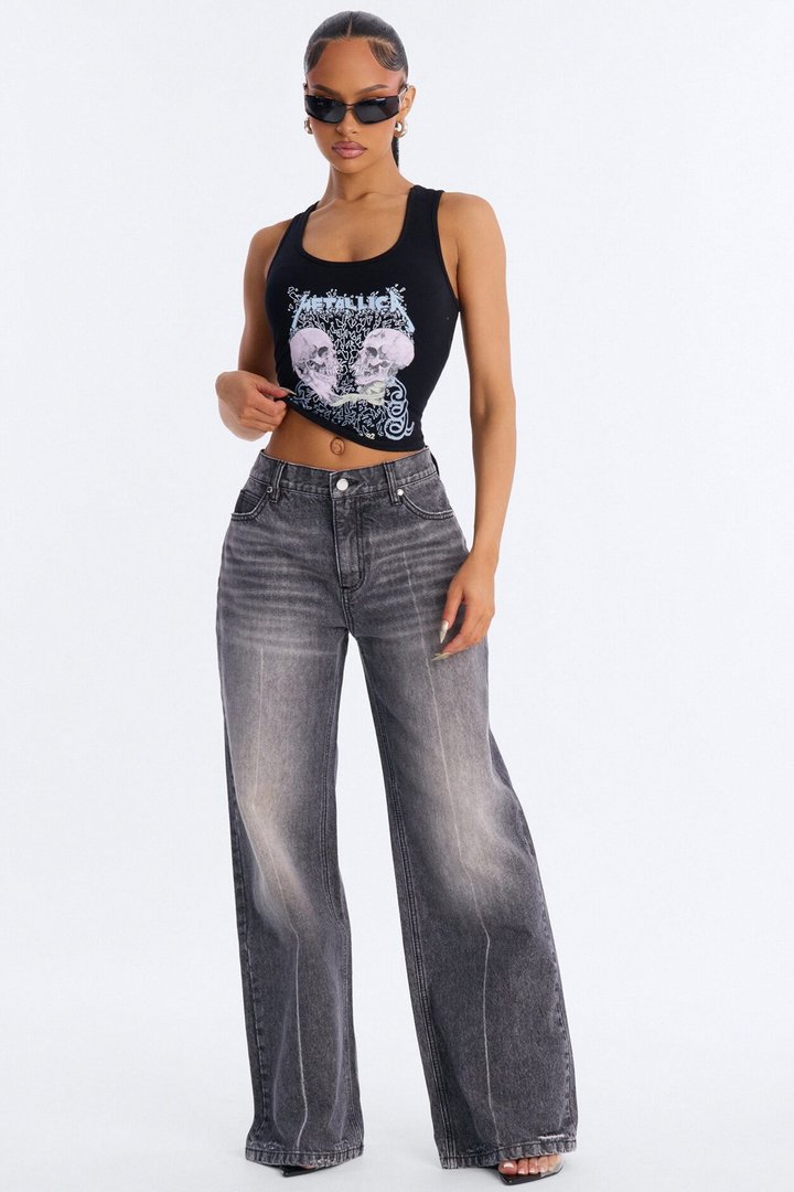 Metallica Crop Tank - Black