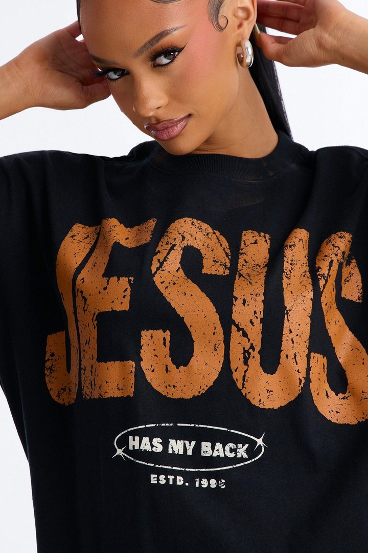 Jesus Has My Back T-Shirt - Black