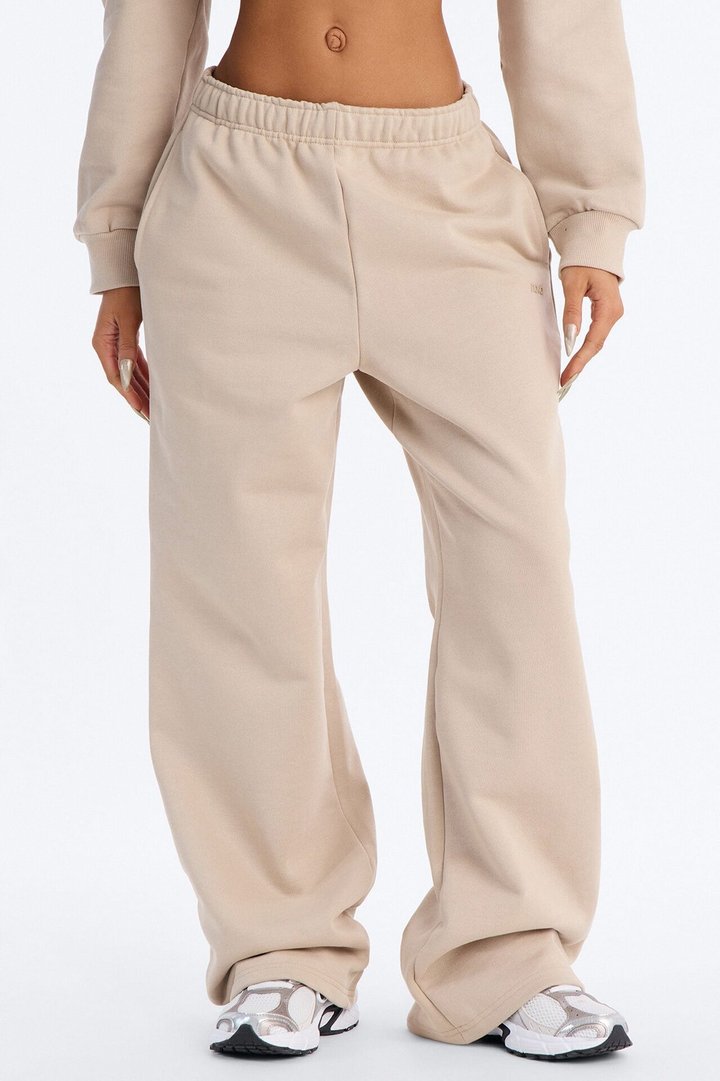 Libby Fleece Straight Leg Sweatpant - Taupe