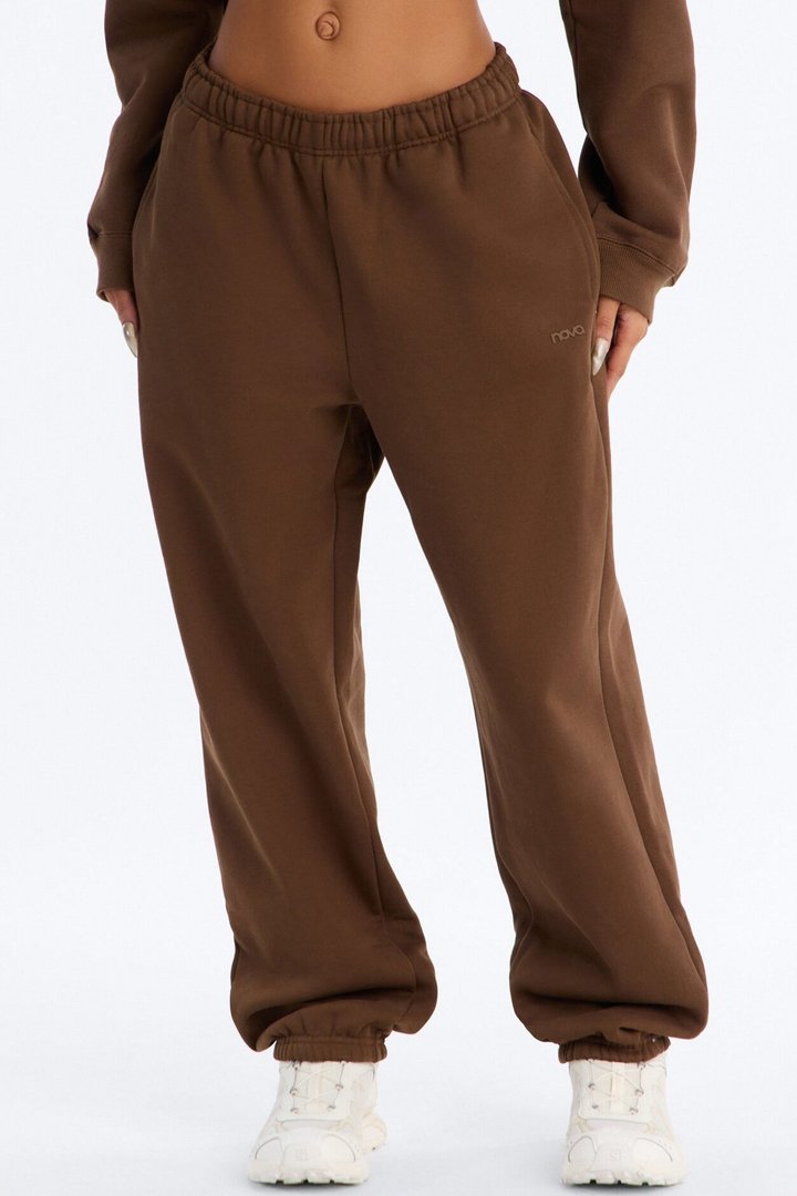 Libby Fleece Jogger Sweatpant - Brown