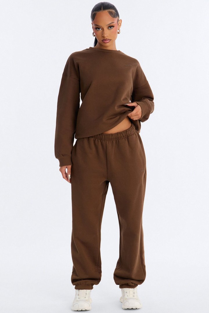 Libby Fleece Jogger Sweatpant - Brown