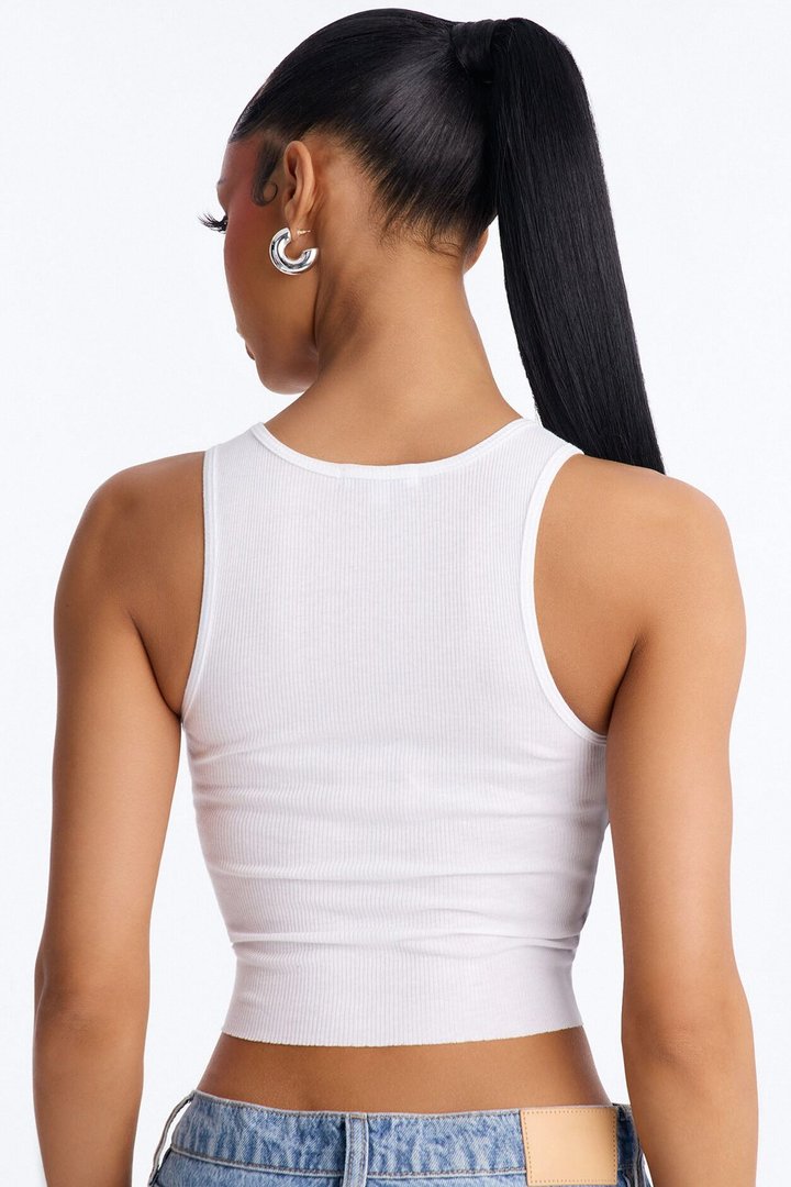 No Bra Club Tank Top - White
