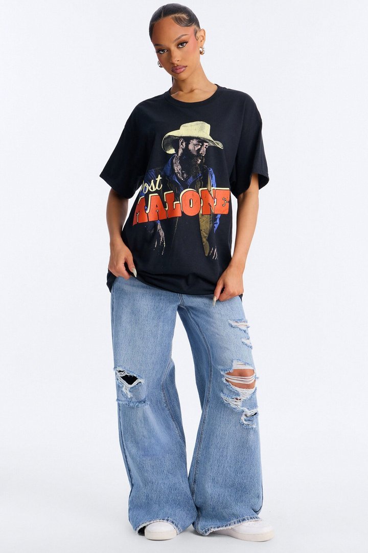 Post Malone Cowboy Hat Tee - Black