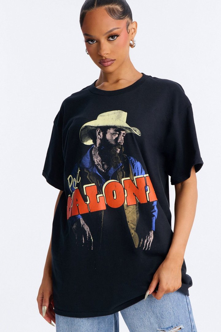 Post Malone Cowboy Hat Tee - Black