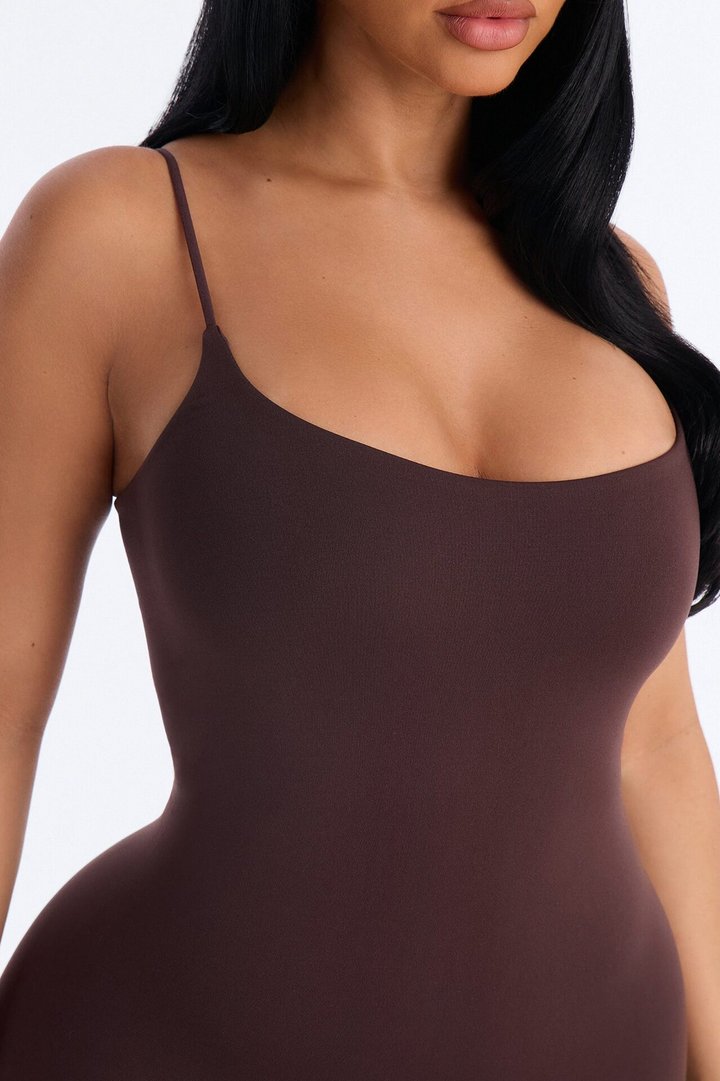 Seamless Smooth Double Lined Maxi Dress - Chocolate