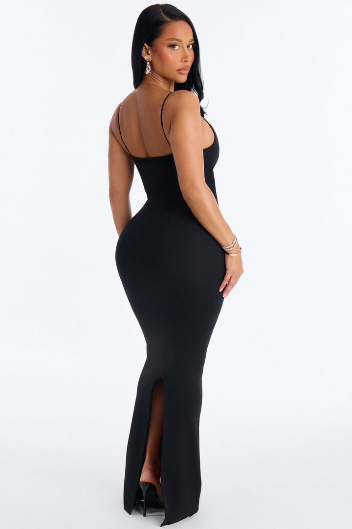 Seamless Smooth Double Lined Maxi Dress - Black