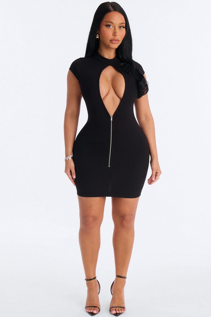 Chandler Snatched Mini Dress - Black