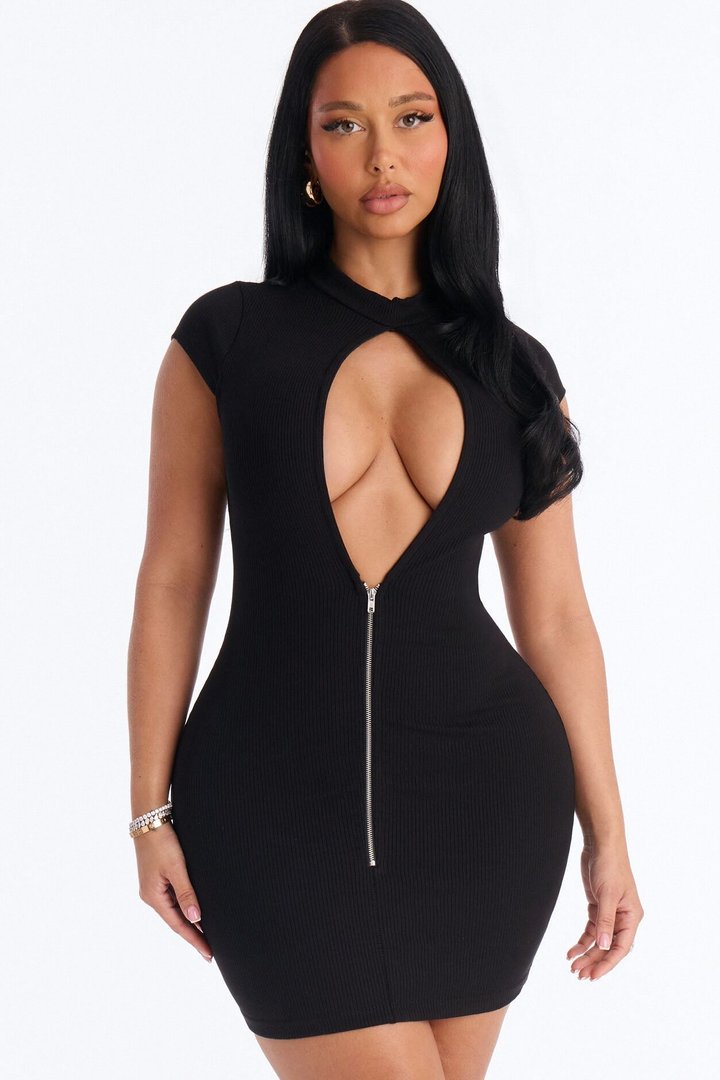 Chandler Snatched Mini Dress - Black