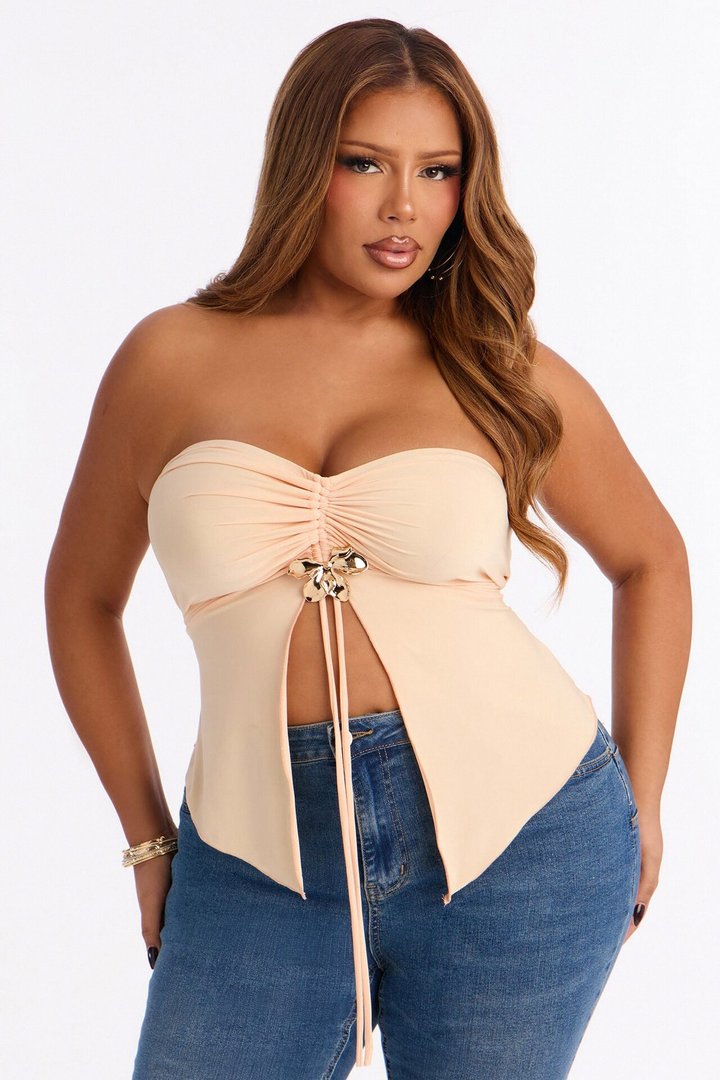 Penelope Hardware Flyaway Tube Top - Peach