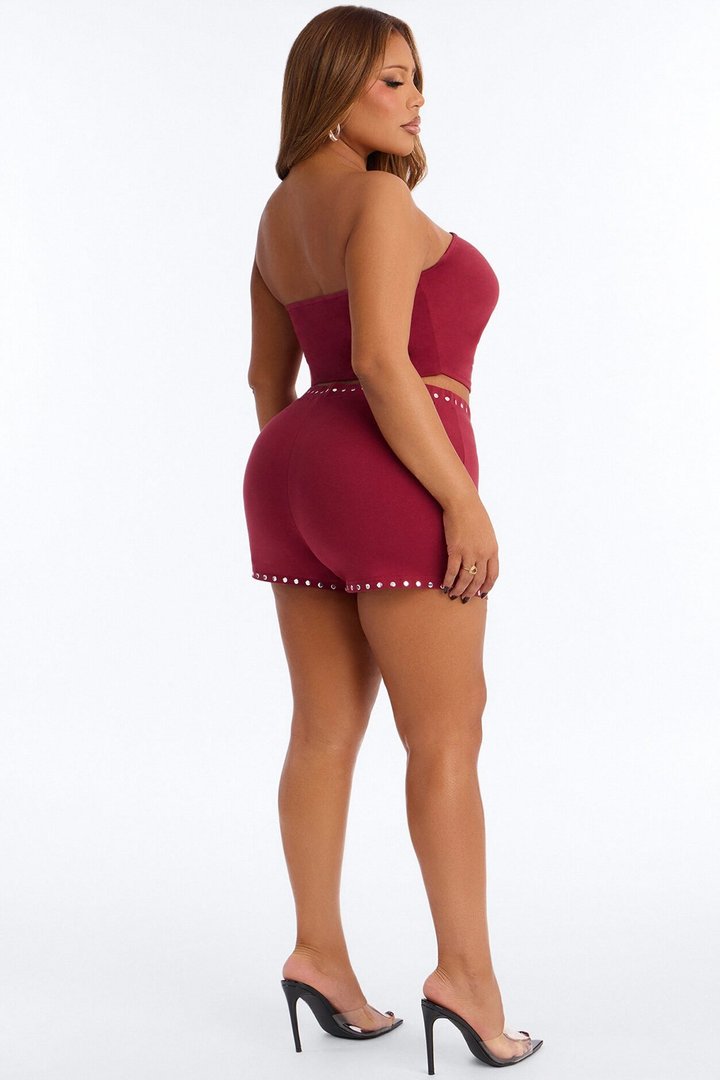 Von Dutch Out West Micro Short - Burgundy