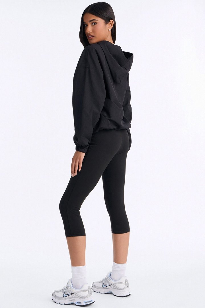 Brandy Windbreaker Capri Set - Black