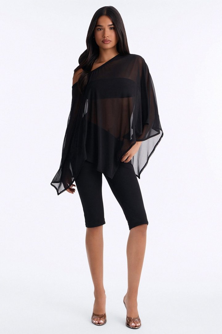 Eva Off Shoulder 3 Piece Capri Set - Black
