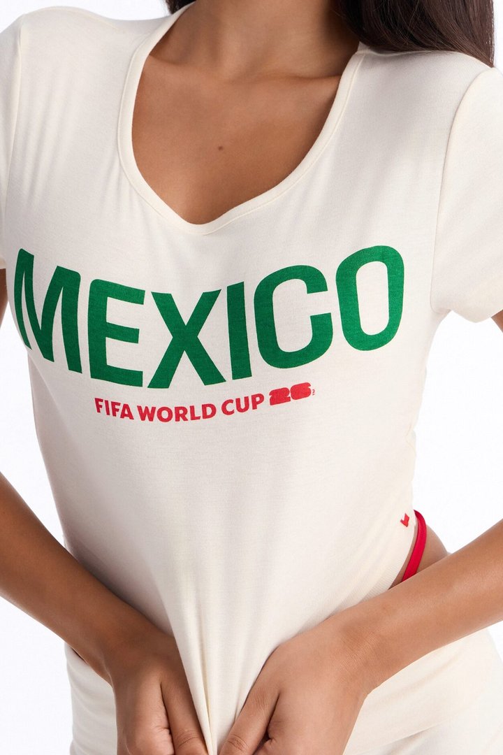 FIFA Mexico Elite Squad Cropped Tee - Cream