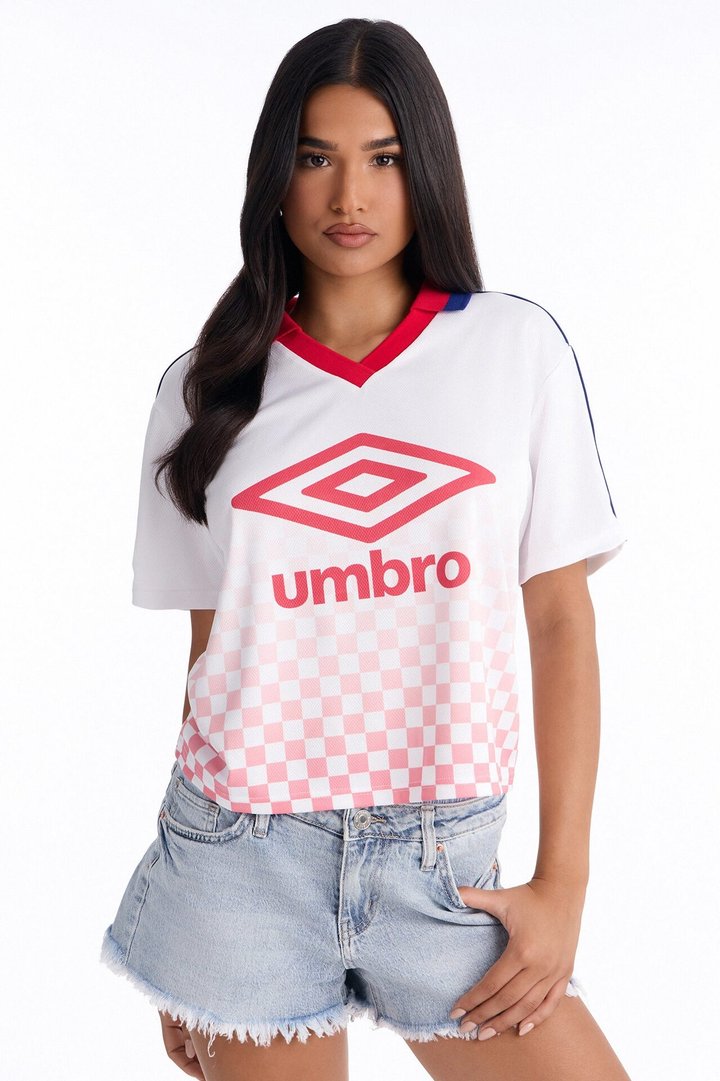Umbro Checkered Soccer Jersey - White