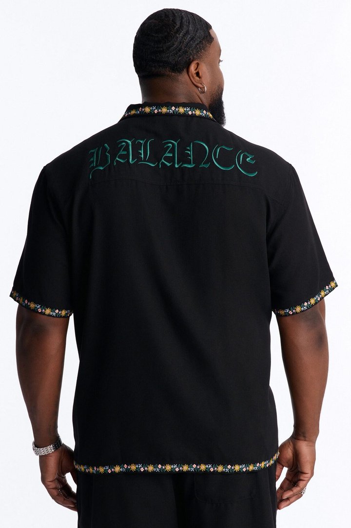 A Life In Balance Button Up Shirt - Black