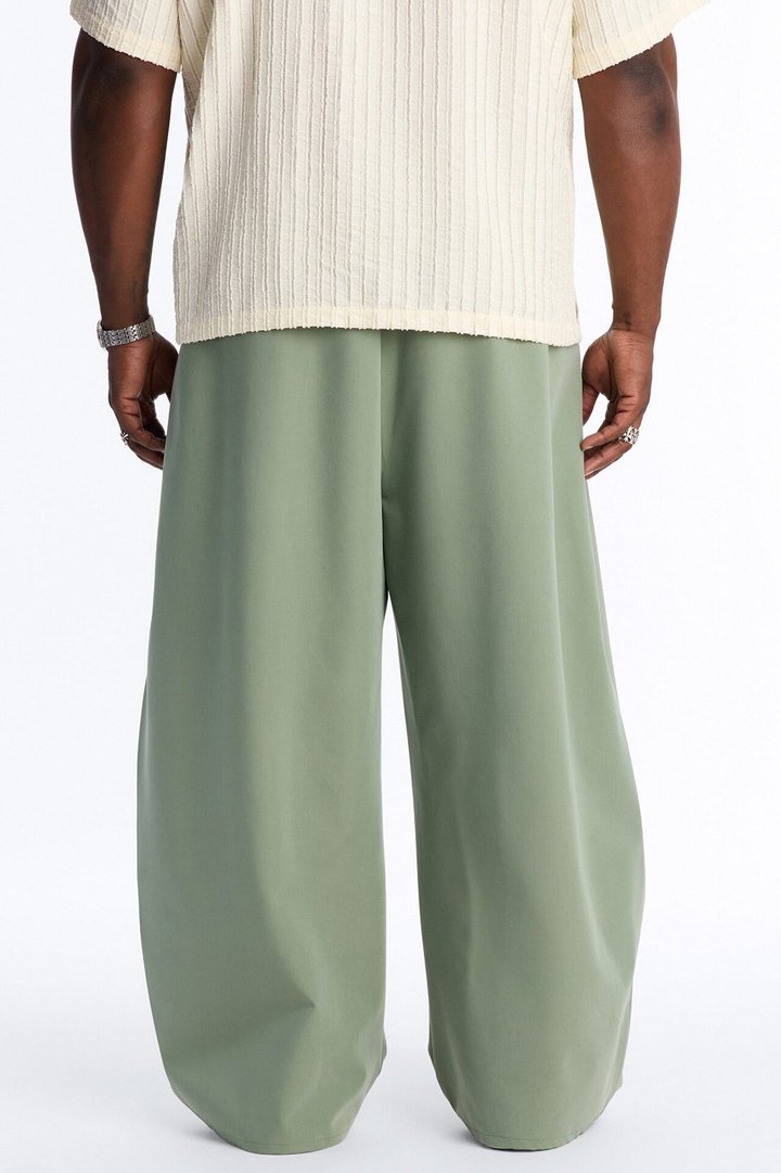 Barrel Bold Flow Trousers - Green