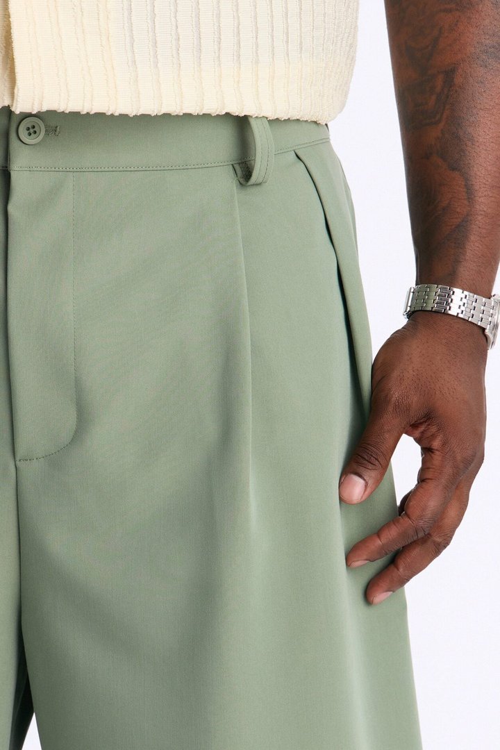 Barrel Bold Flow Trousers - Green