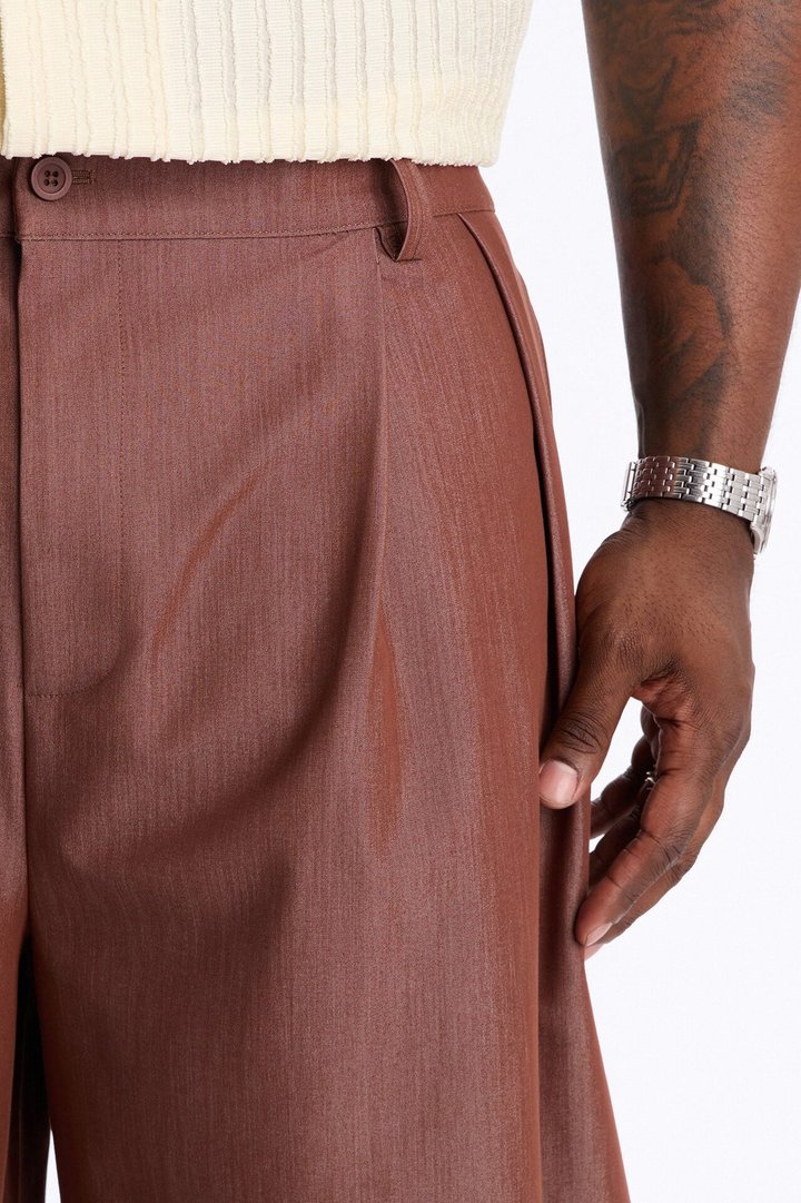 Barrel Bold Flow Trousers - Brown