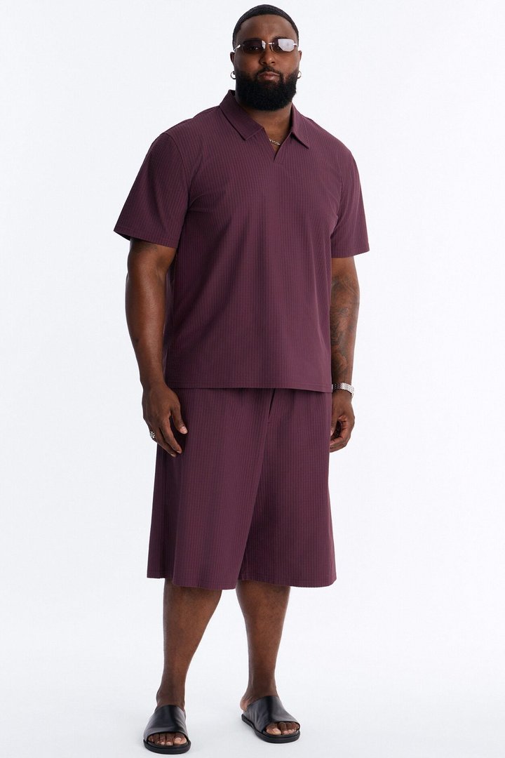 Terrance Textured Relaxed Short - Wine