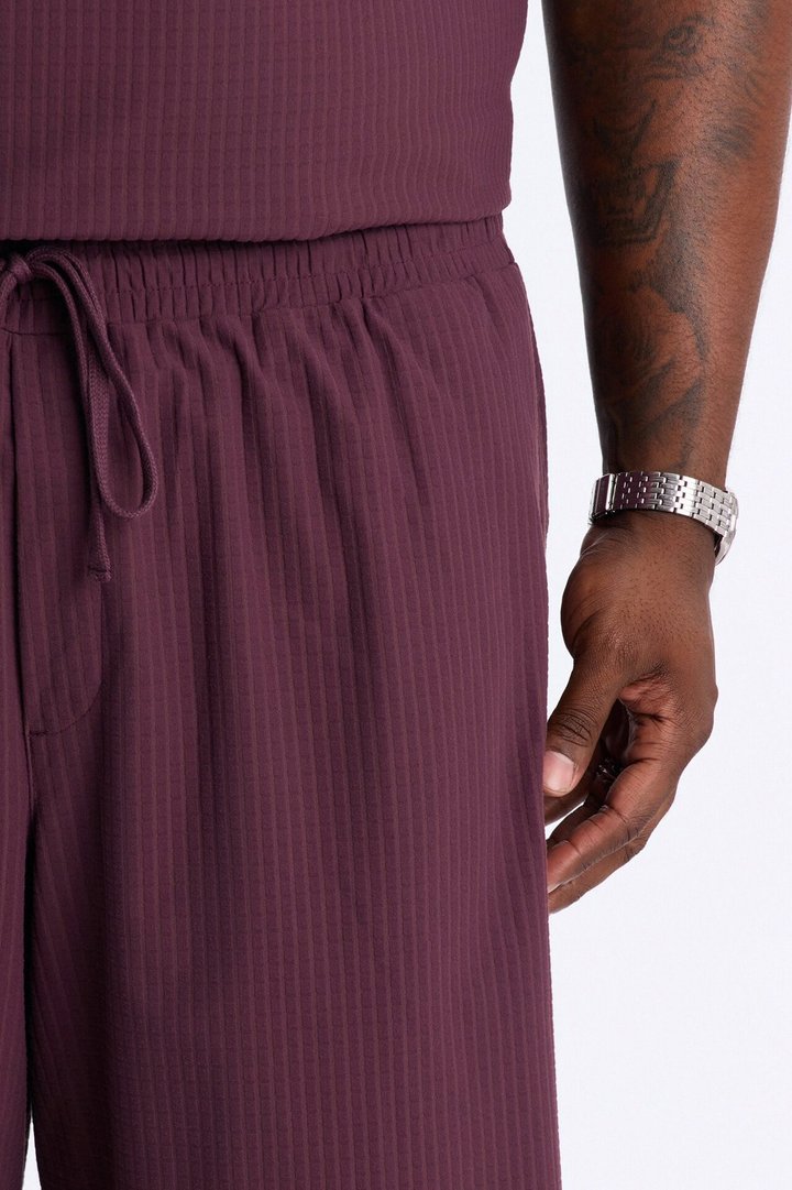 Terrance Textured Relaxed Short - Wine
