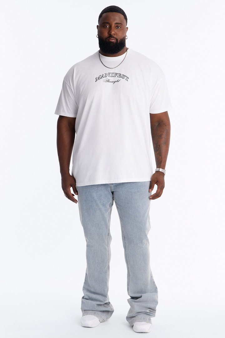 Manifest Thoughts Oversized Short Sleeve Tee - White