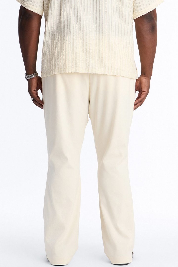Slim Modern Gabardine Slit Flared Trouser - Cream