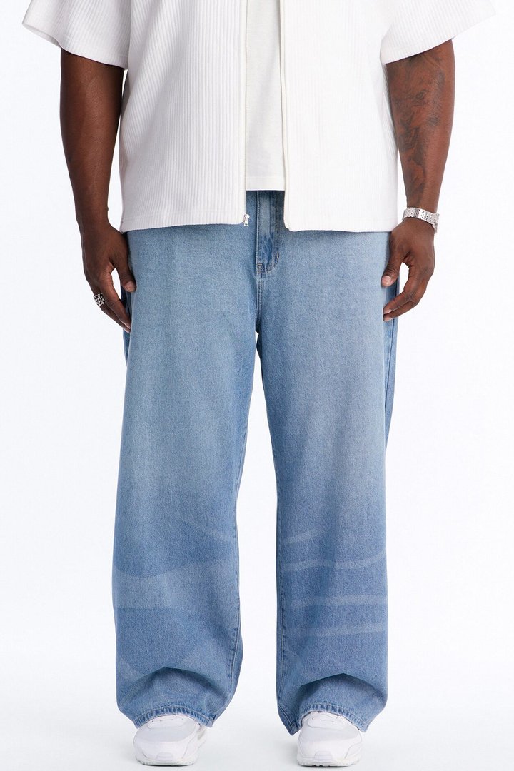 The Collective Baggy Jeans - Medium Blue Wash