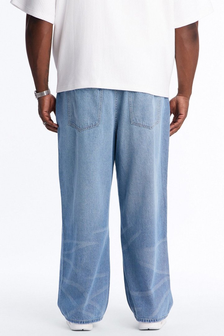 The Collective Baggy Jeans - Medium Blue Wash
