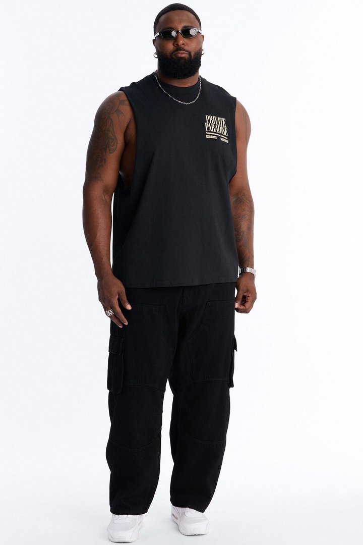 Private Paradise Muscle Tee - Black