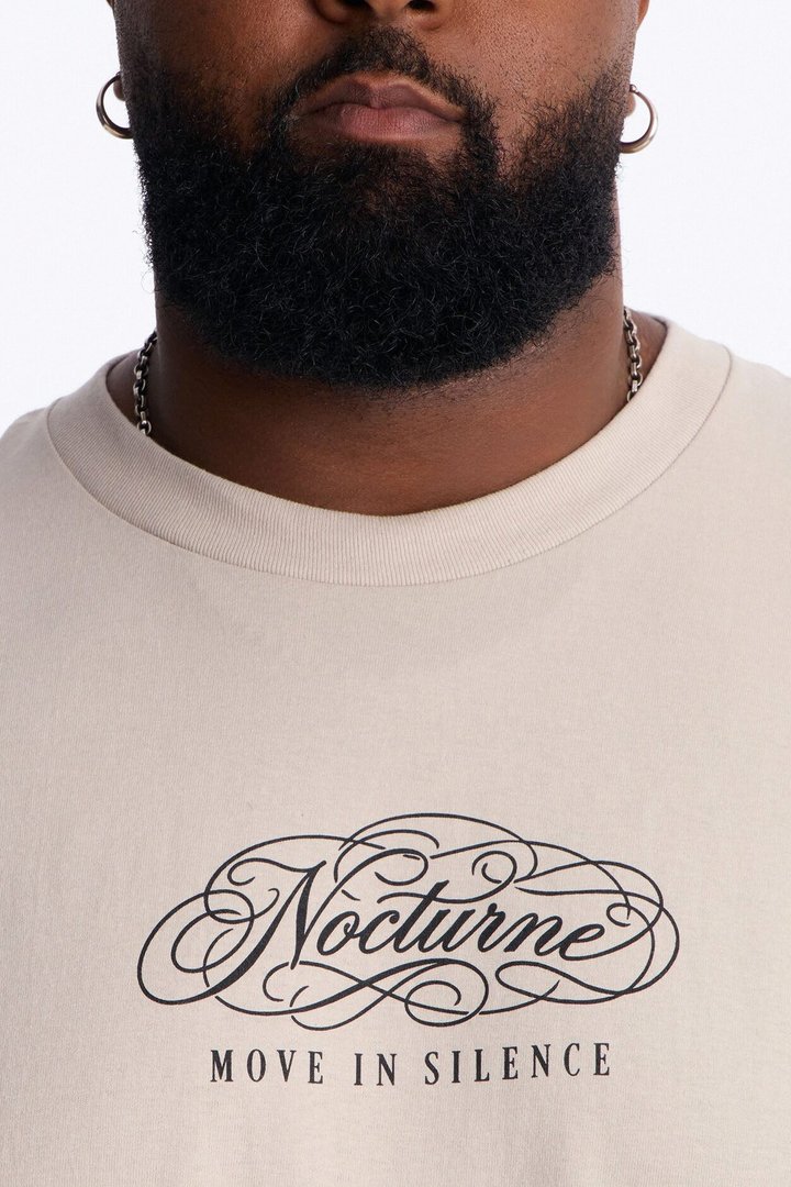 Nocturne In Silence Short Sleeve Tee - Light Grey
