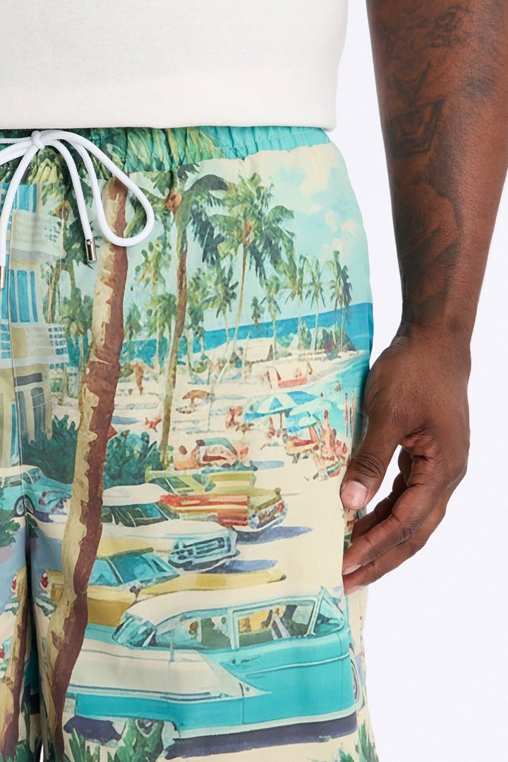 Palm Beach Printed Photoreal Swim Trunk 7″ - Multi Color