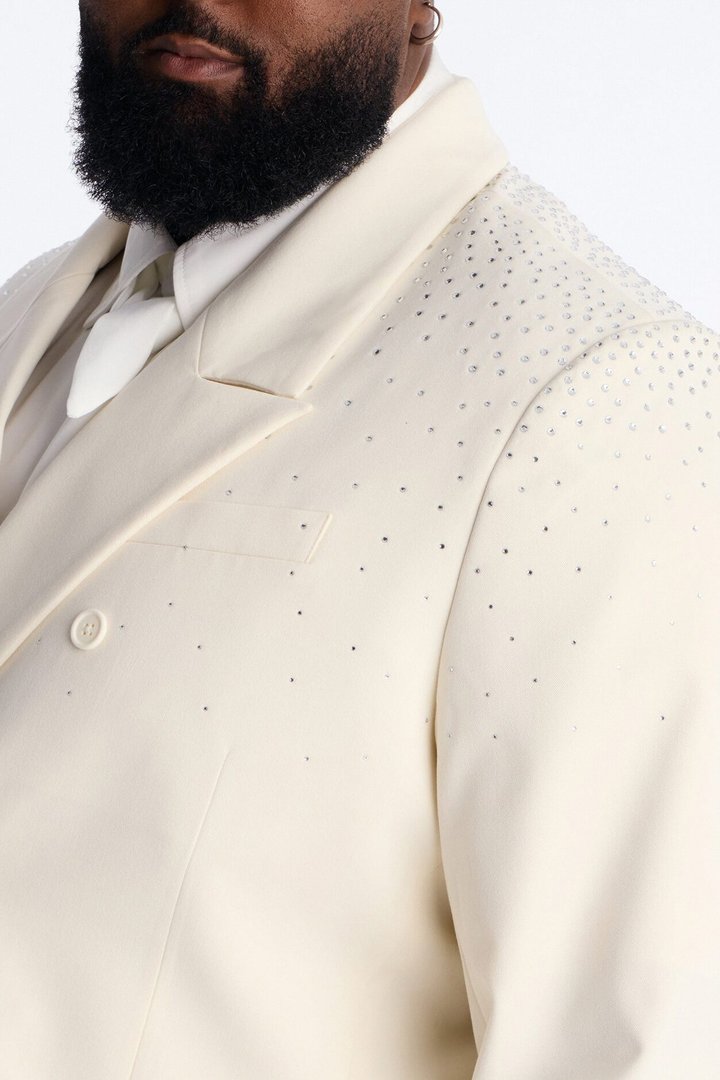 Relaxed Star Gazer Embellished Jacket - Cream