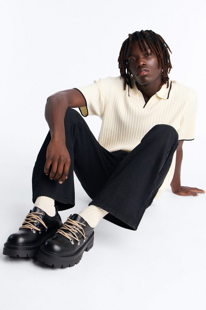 Chunky Hiker Lace Up Oxford Shoes - Black