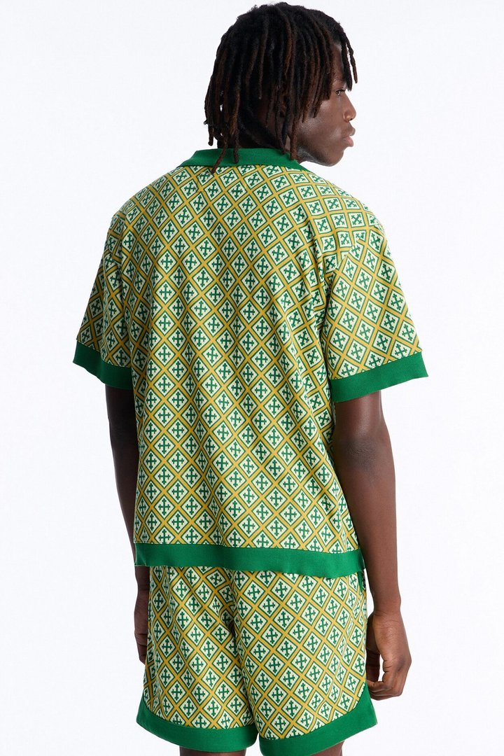 Tunis Medina Jacquard Button Up Shirt - Green