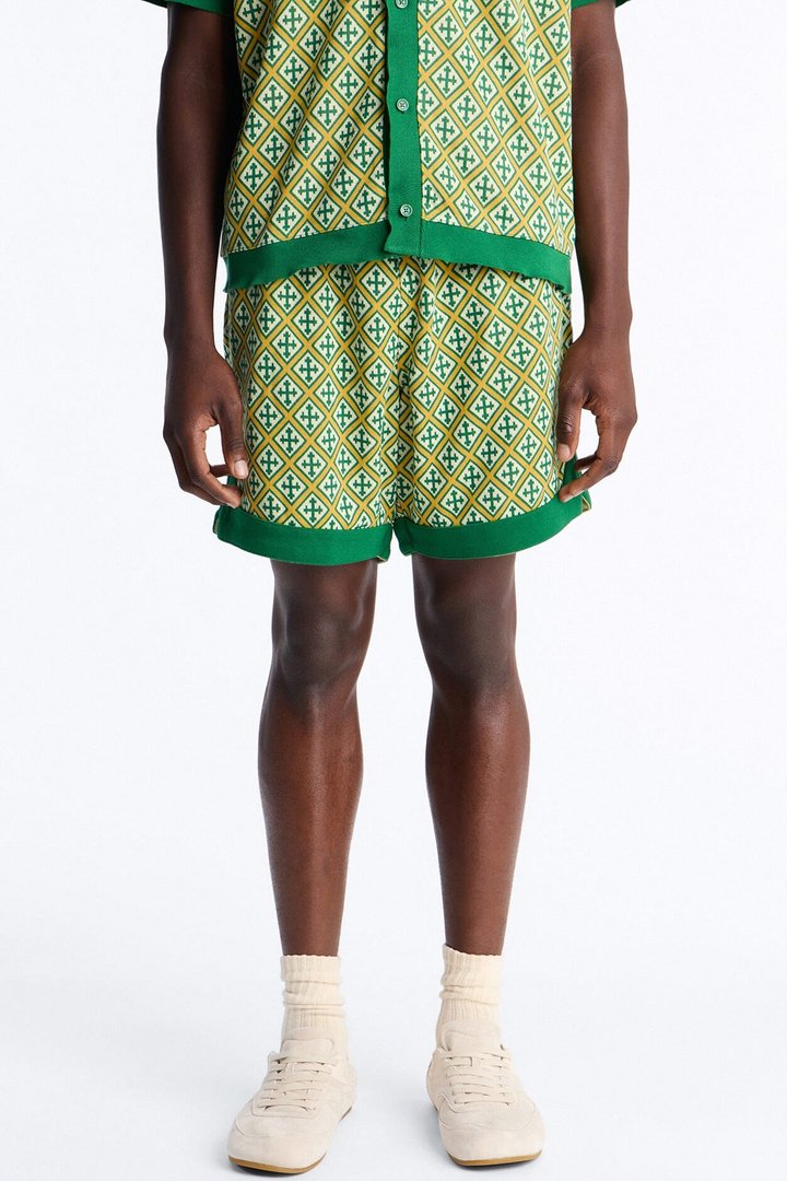 Relaxed Tunis Medina Jacquard Short - Green