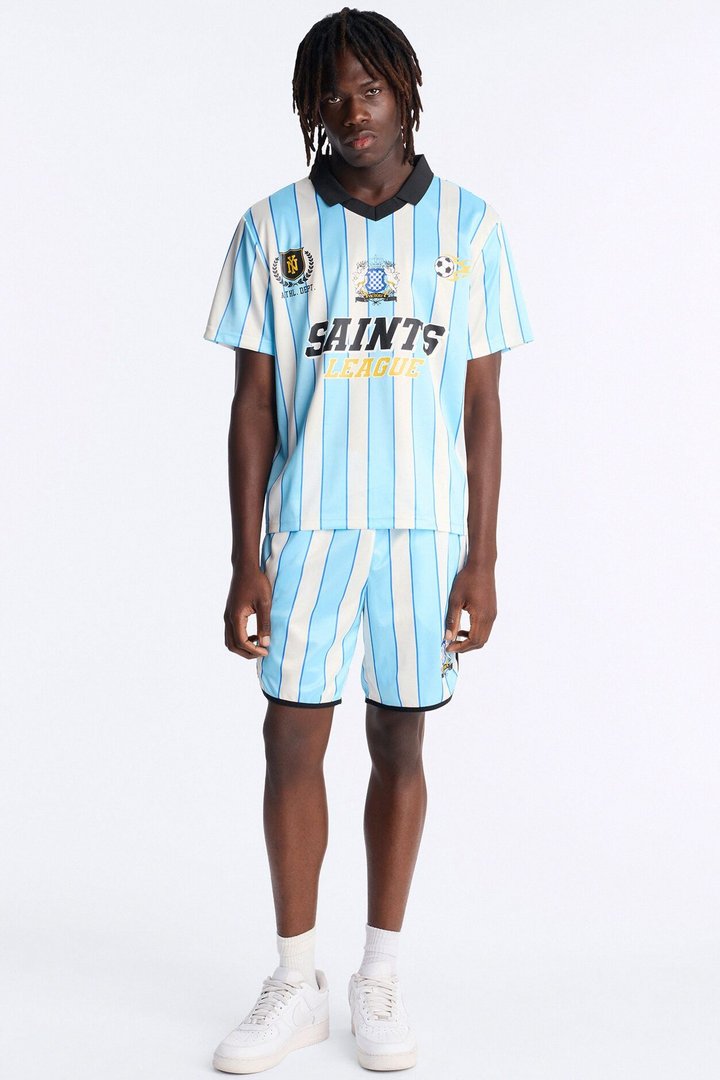 Relaxed Saints League Soccer Short - Blue/combo