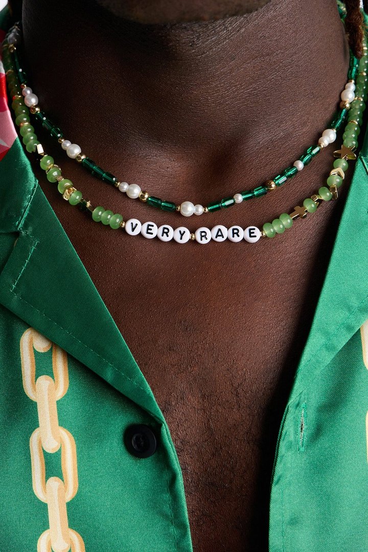 Very Rare Beaded Necklace Set - Gold