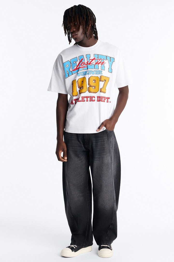 Lost In Reality Boxy Short Sleeve Tee - White
