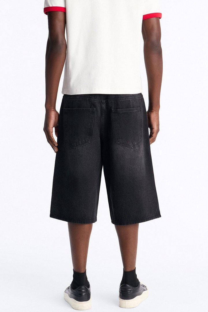 Baggy Palm Breeze Denim Short - Black Wash