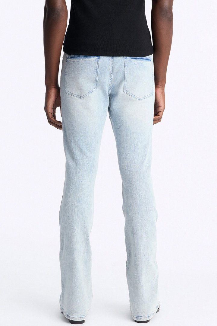 Dreamy Stacked Skinny Flare Jeans - Light Blue Wash