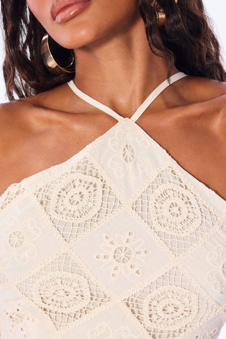 Juliette Crochet Mini Dress - Off White