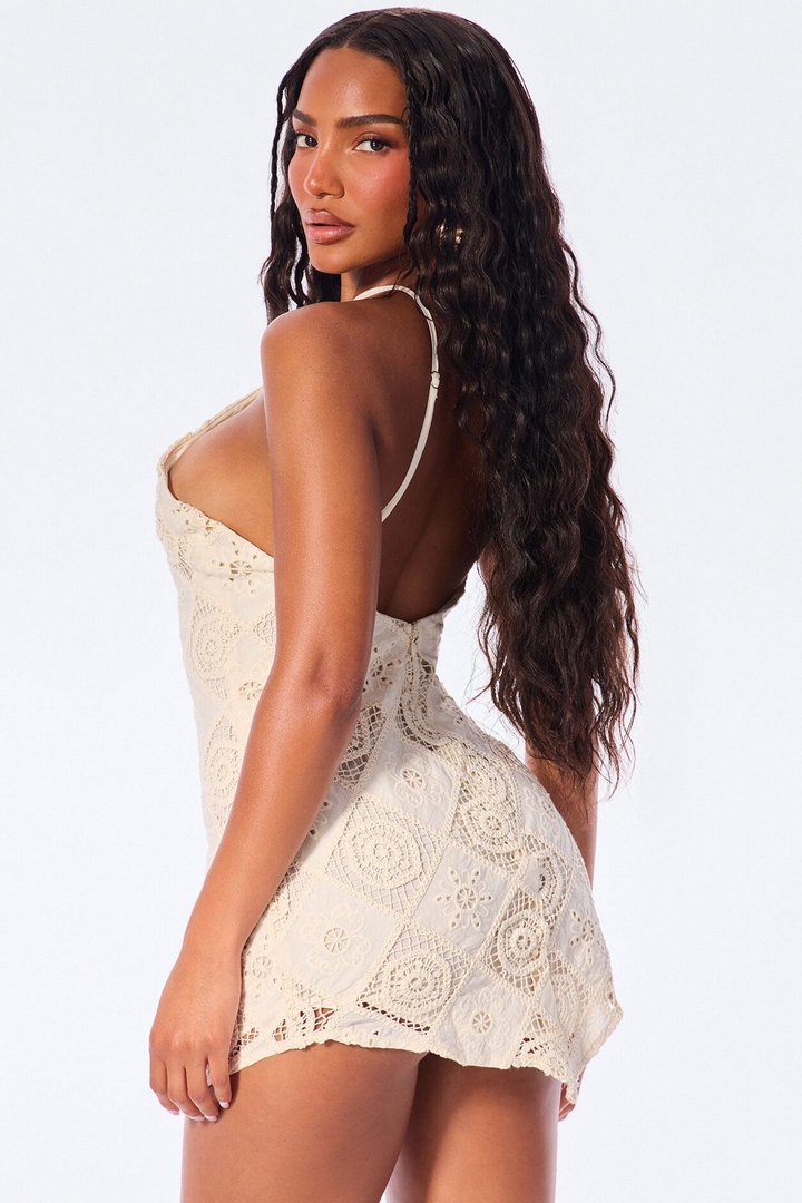 Juliette Crochet Mini Dress - Off White